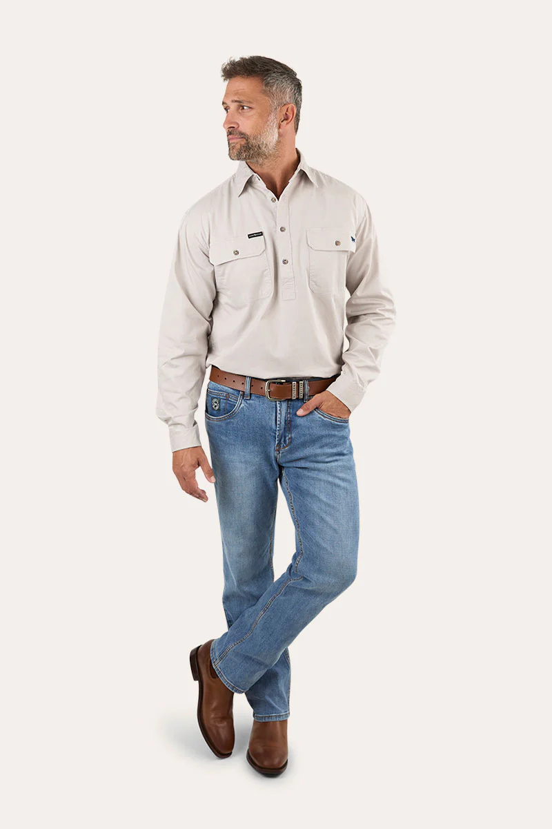 King River Mens Half Button Work Shirt - Image 5