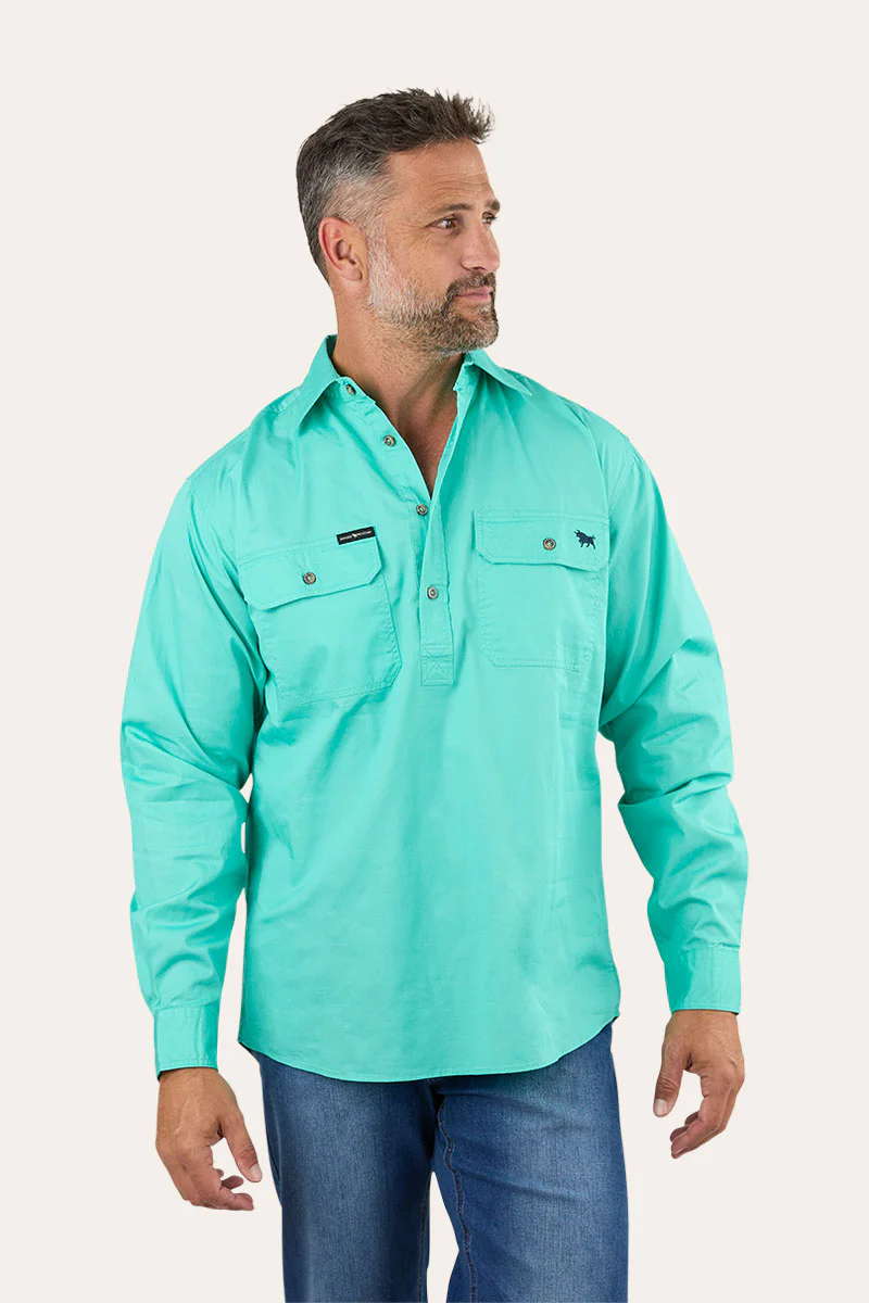 King River Mens Half Button Work Shirt - Image 61