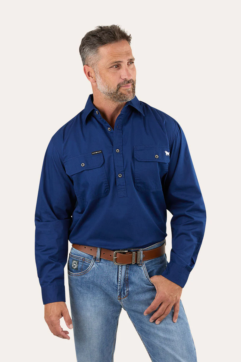 King River Mens Half Button Work Shirt - Image 77